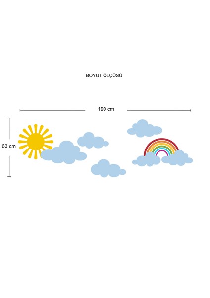 Bulutlar Duvar Sticker fiyatları