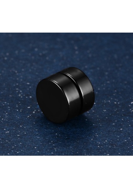 Unisex Mıknatıslı 8 mm. Siyah Çelik Küpe df22