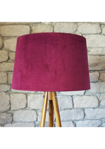 Oval Üç Ayaklı Lambader K092-Naturel Ayak-Fuşya Şapka fiyatları