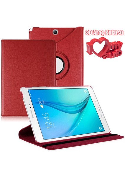 CoverZone Samsung Galaxy Tab A T350 Kılıf Kırmızı + 3d Araç Kokusu + 3d Araç Kokusu