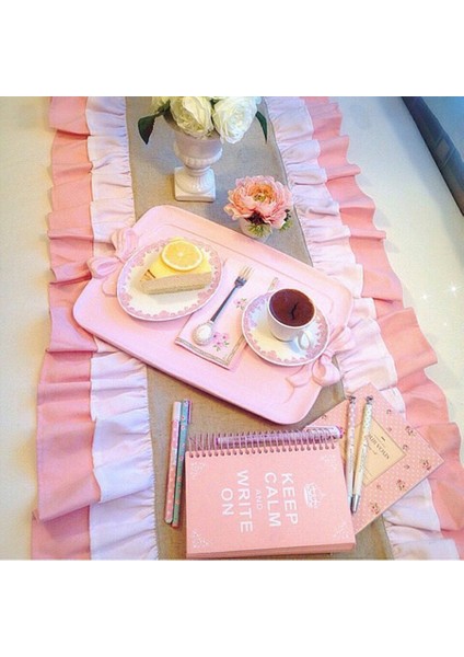 Keten Fırfırlı Runner - 150x40 cm