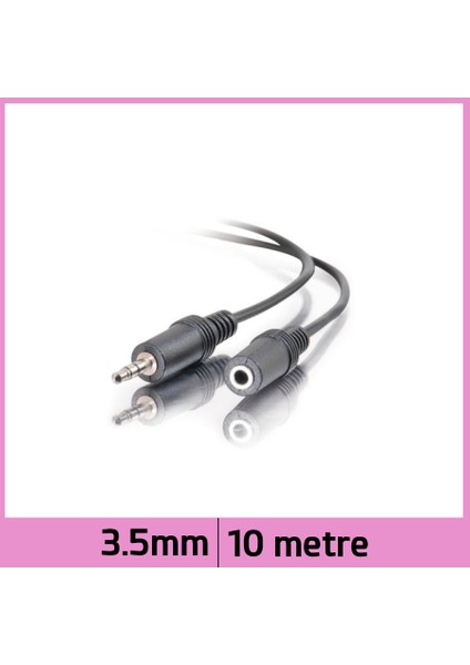 3.5mm Stereo Ses Uzatma Kablosu - Siyah - 10M
