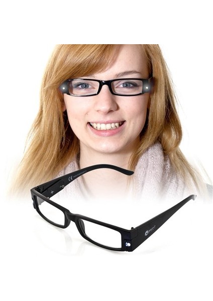 Led Reading Glasses - Led Işıklı Kitap Okuma Gözlüğü - Siyah - Numarasız