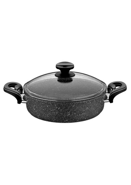Mutfak Granit Plus Basık Tencere Gri 26 cm