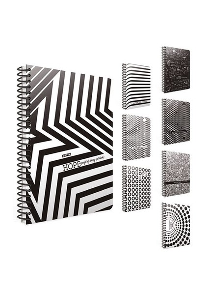 Hope Spiralli Ofset PP Kapak Defter 18,5x26 80yp Kareli