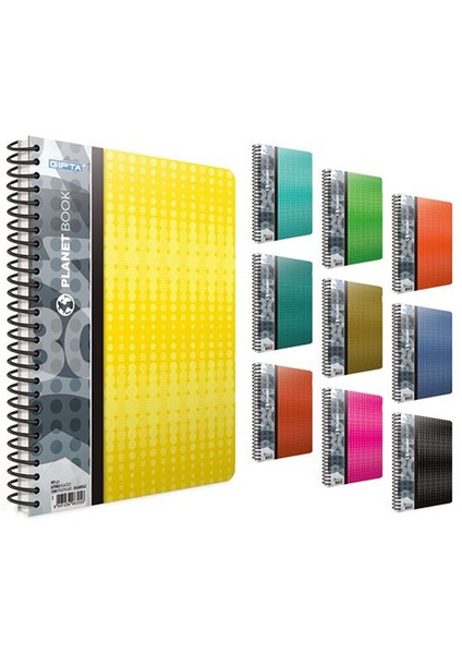 Planet Spiralli PP Kapak Defter A4 120yp Çizgili