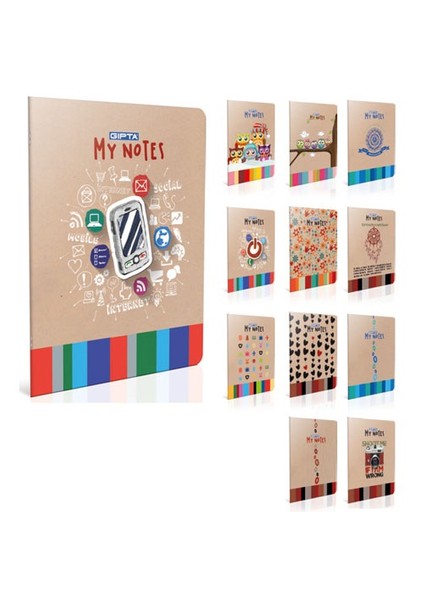 My Notes Tel Dikişli Ofset PP Kapak Defter A5 80yp Kareli