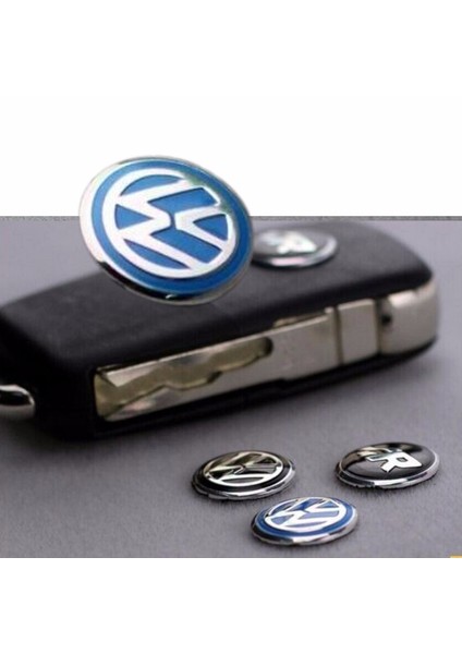 VW Golf İçin 2 Adet Araç Anahtar Logo Amblemi Ürün Mavi Renkten Oluşmaktadır Çapı: 1.4 cm fırsatları