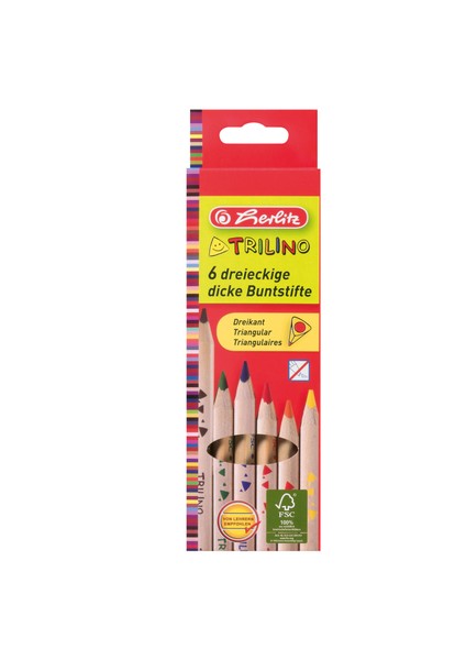 Herlitz Kuru Boya Kalemi 6lı Trilino 935