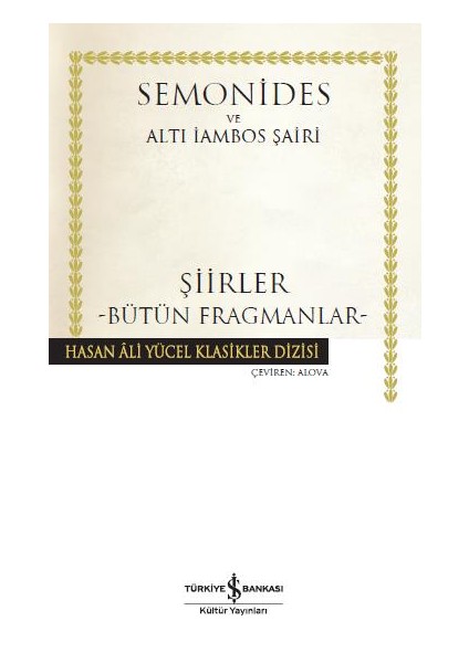 Şiirler: Bütün Fragmanlar - Ciltli - Semonides
