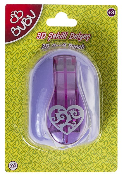 Şekilli 3D Delgeç Kalp -DE0019