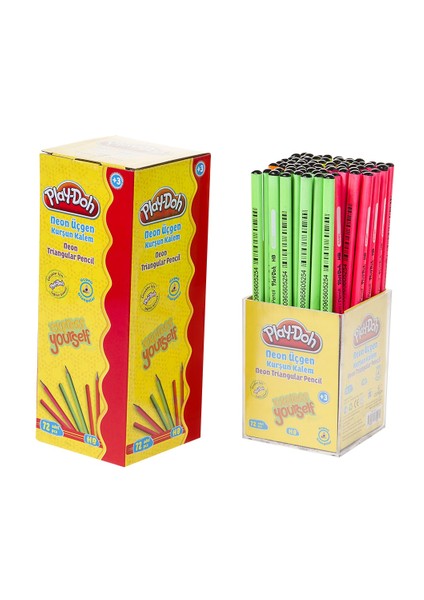 Neon Üçgen Kurşun Kalem 72'Li Stand PLAY-KK011