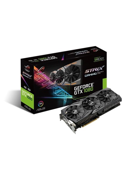 ROG STRIX Nvidia GeForce GTX 1080 8GB OC 256Bit GDDR5X (DX12) PCI-E 3.0 Ekran Kartı STRIX-GTX1080-A8G-GAMING