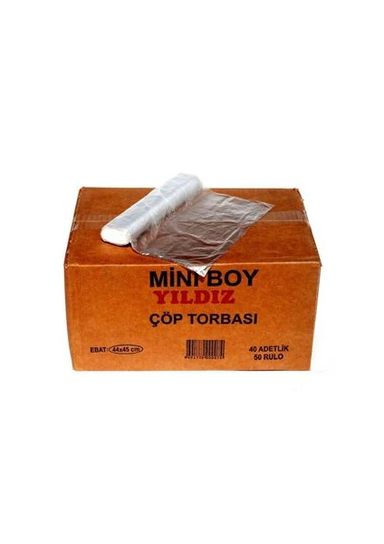 Mini Boy Çöp Poşeti 40*50 Şeffaf-Koli