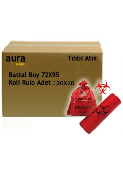 Tıbbi Atık Çöp Torbası 75*90 Battal - 100 Adet