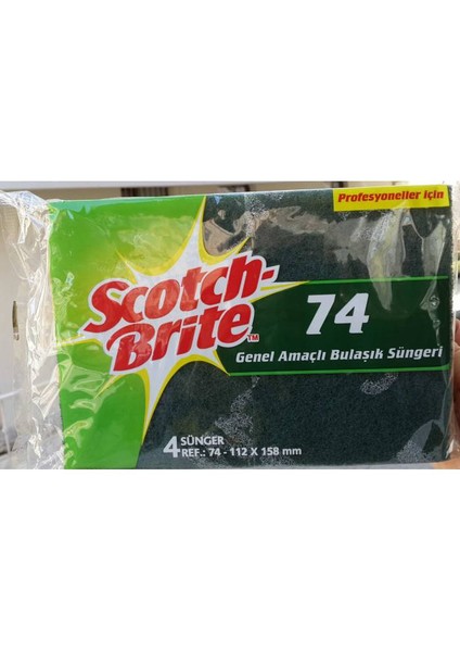 Scoth Brite 4 Lü Scotchbrite Keçeli Sünger, Büyük