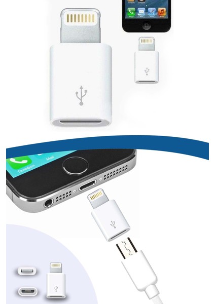 Apple iPhone Uyumlu/iPad Micro Usb Çevirici Adaptör