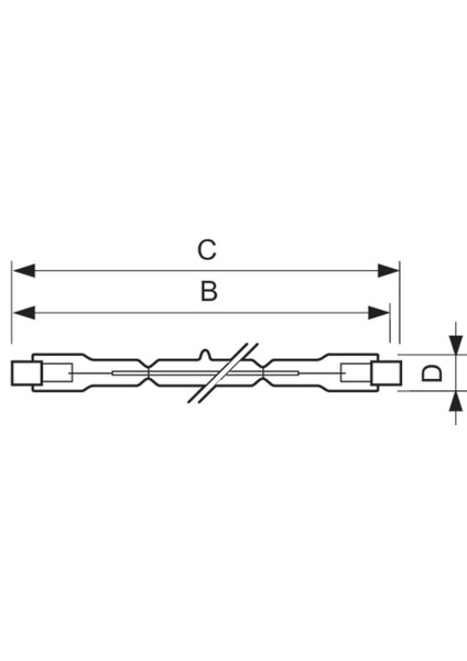 Plusline ES Small 118mm 2y 400W R7s 230V 1BB 2900K Halojen Çubuk