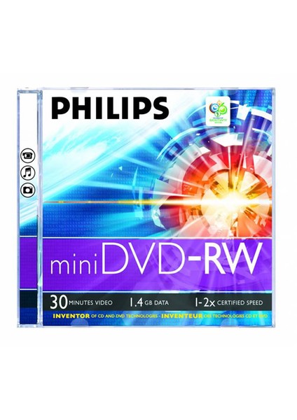 Phılıps 1.4 Gb 2 X Tekli Kutulu 30Mın Mini Dvd-Rw
