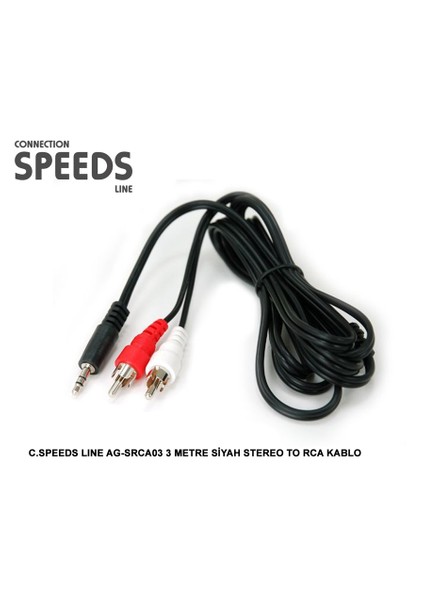 Ag-Srca03 3 Metre Siyah Stereo To Rca Kablo