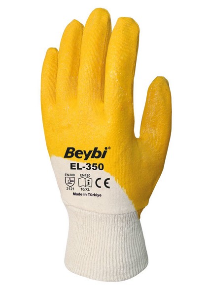 Nitril Eldiven Sarı-Beyaz 10" Beybi El-350 / 1 Çift