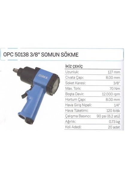 Opc 50138 3/8" Somun Sökme