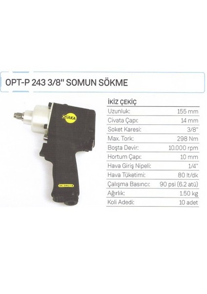 Opt-P 243 3/8" Somun Sökme fiyatları