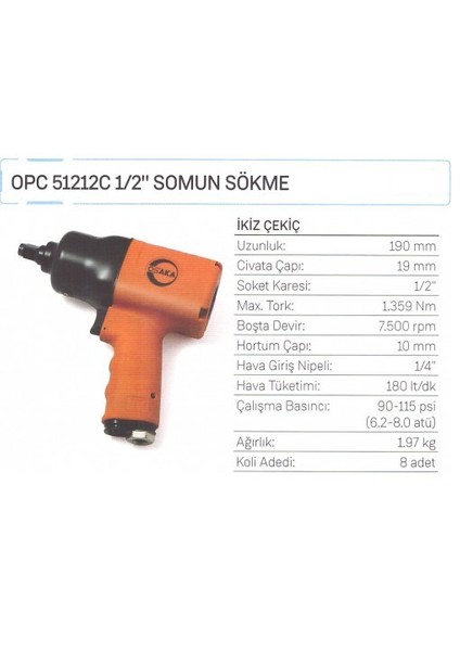 Opc 51212C 1/2" Somun Sökme 