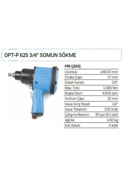 Opt-P 625 3/4" Somun Sökme 