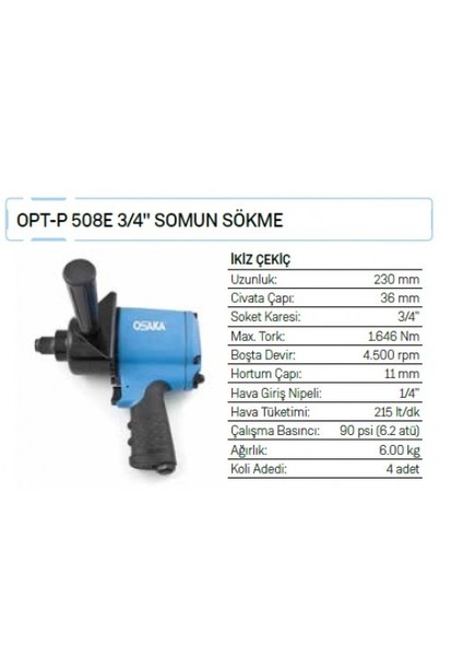 Opt-P 508E 3/4" Somun Sökme