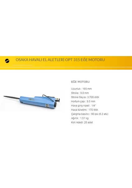 Opt 315 Eğe Motoru fiyatları