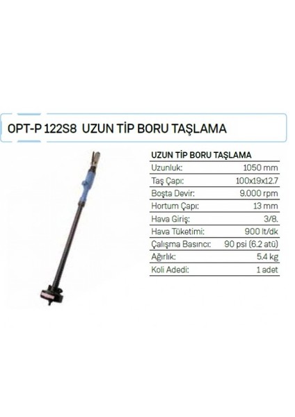 Opt-P 122S8 Uzun Tip Boru Taşlama