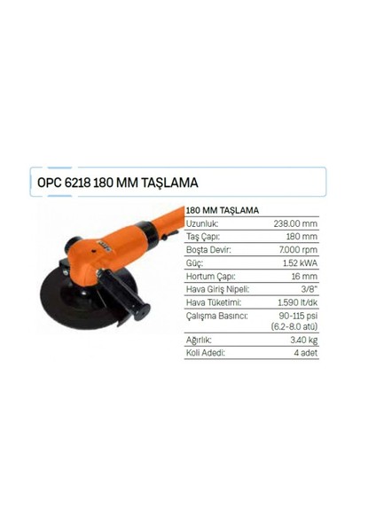 Opc 6218 180 Mm Taşlama