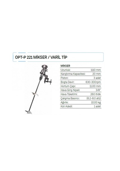 Opt-P 221 Mikser / Varil Tip