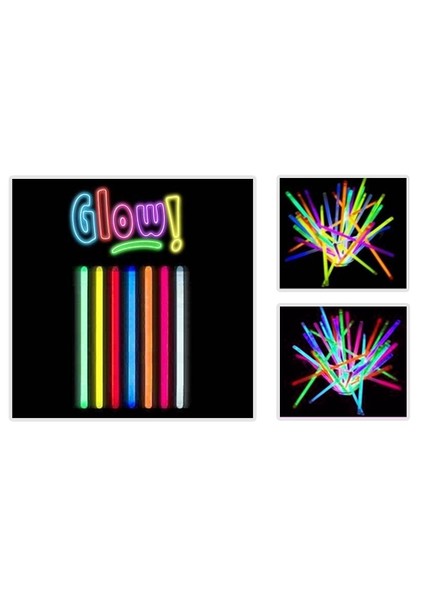 Glow Stick 20Cm Fosforlu Kırılan Çubuk (10 Adet)