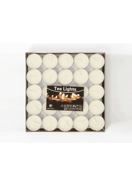 Kokusuz Tealight Mum (50 Adet) - Beyaz