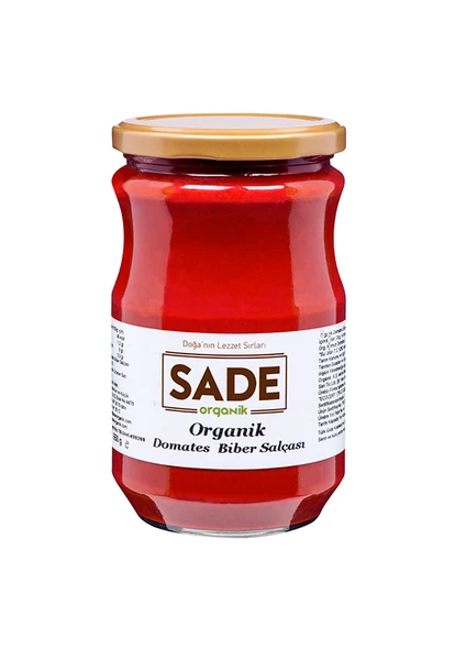 Sade Organik Domates-Biber Salçası 650 Gr