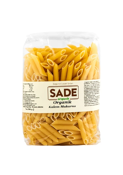 Sade Organik Kalem Makarna 500 Gr