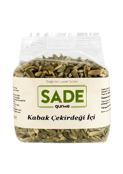 Sade Organik Sade Kabak Çekirdeği İçi 250 Gr