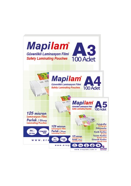 Mapilam 150 Mic Id Kart 70 x 100 mm Parlak Laminasyon Filmi (1021512)