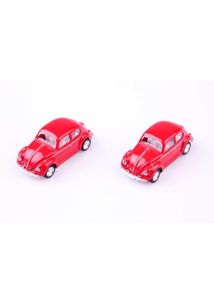 2'li 1967 Volkswagen Classical Beetle 1/64 Çek Bırak Model Araç Seti