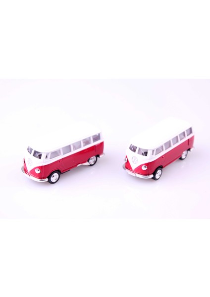 2'li 1962 Volkswagen Classical Bus 1/64 Çek Bırak Model Araç Seti