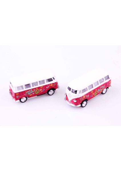 2'li 1962 Volkswagen Classical Bus 1/64 Çek Bırak Model Araç Seti