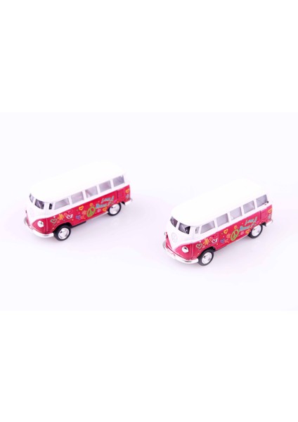 2'li 1962 Volkswagen Classical Bus 1/64 Çek Bırak Model Araç Seti modelleri