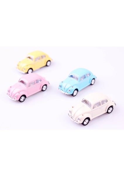 4'lü 1967 Volkswagen Classical Beetle 1/64 Çek Bırak Model Araç Seti