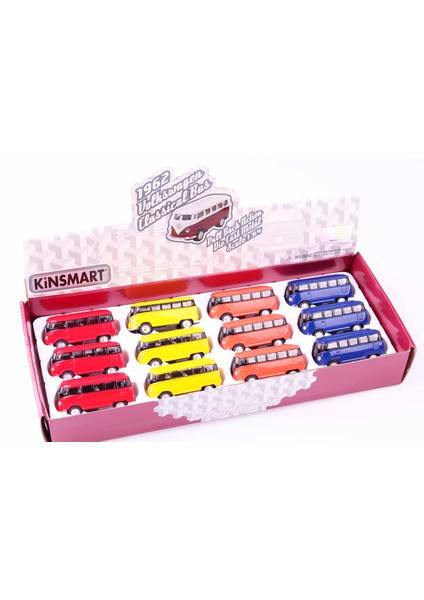 12'li 1962 Volkswagen Classical Bus 1/64 Çek Bırak Model Araç Seti fiyatları