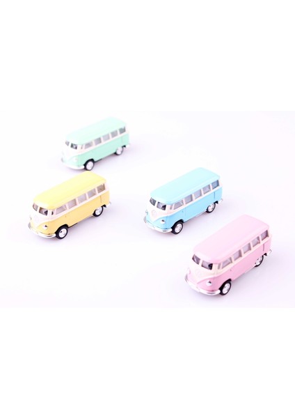 4'lü 1962 Volkswagen Classical Bus 1/64 Çek Bırak Model Araç Seti fırsatları