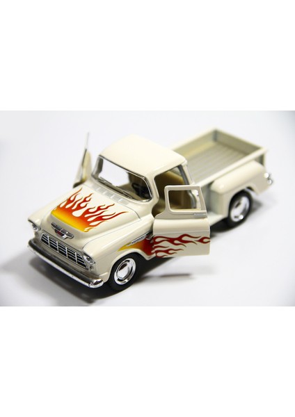 Off-Road 1955 Chevy Stepside Pick-Up Çek Bırak 1/32 Die Cast Model Araç