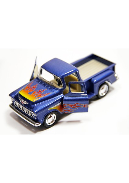 Off-Road 1955 Chevy Stepside Pick-Up Çek Bırak 1/32 Die Cast Model Araç