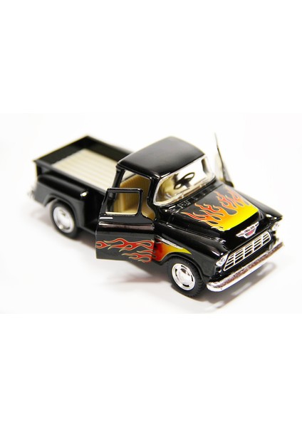 Off-Road 1955 Chevy Stepside Pick-Up Çek Bırak 1/32 Die Cast Model Araç